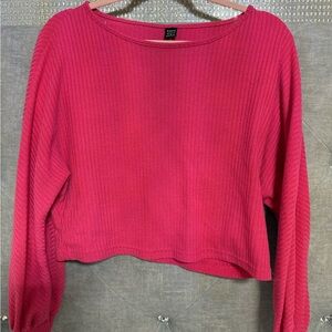 SHEIN Vibrant Pink Ribbed Top